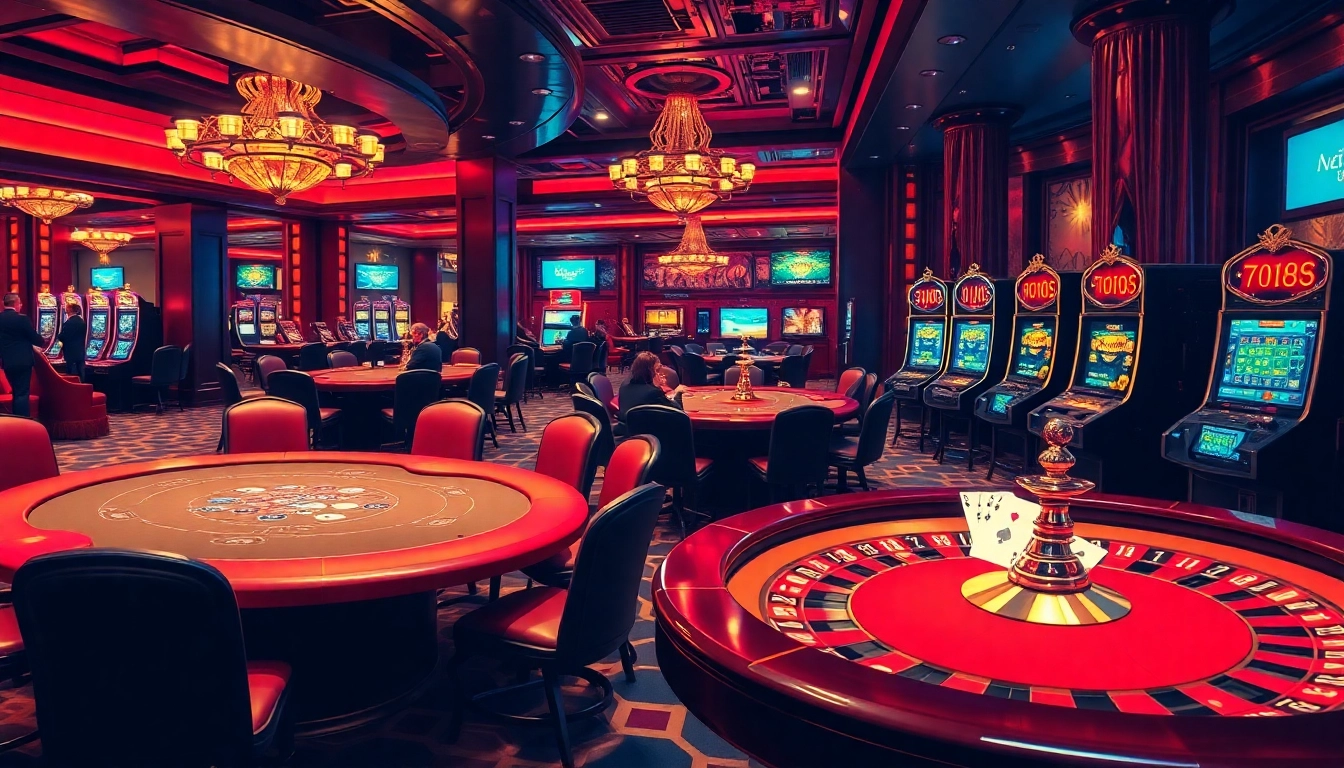 Experience thrilling gameplay at 789f com with vibrant casino tables, poker chips, and spinning roulette wheels.