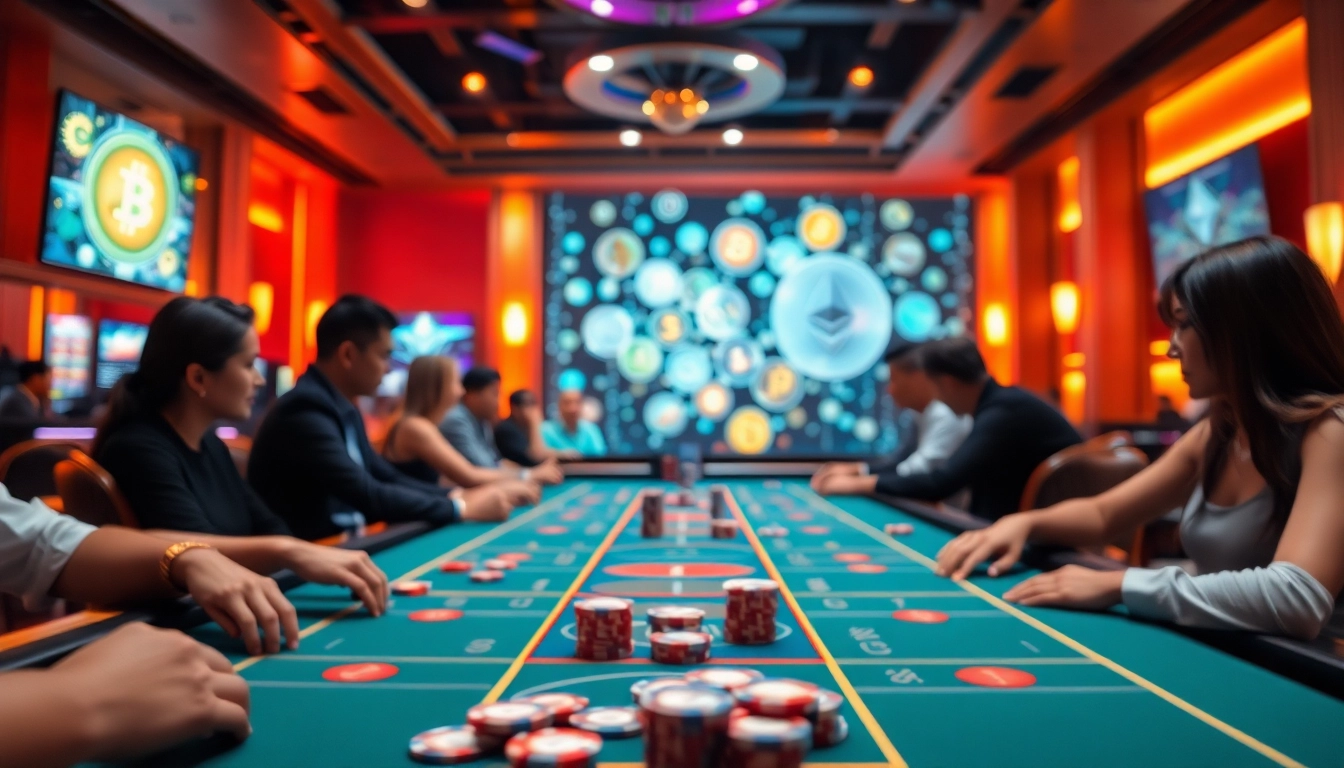 Jouez à des jeux de casino crypto avec un environnement dynamique et lumineux.